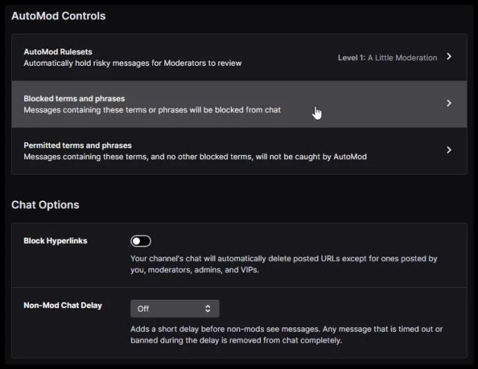 نحوه ایجاد لیست سیاه و ممنوع کردن کلمات در چت Twitch