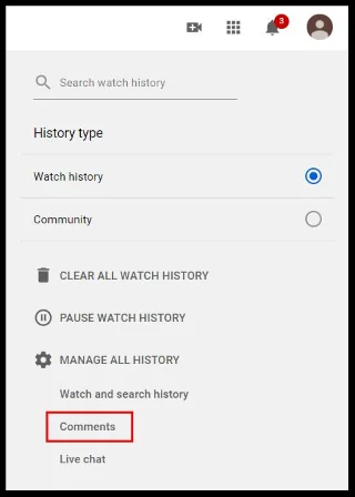 Come visualizzare la cronologia dei commenti di YouTube
