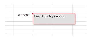 Erreur d'analyse de formule Google Sheets - Comment réparer