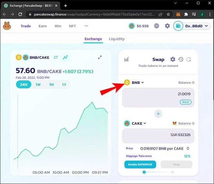 نحوه فروش توکن در PancakeSwap