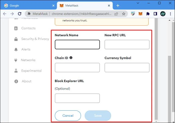 چگونه یک شبکه را از MetaMask حذف کنیم