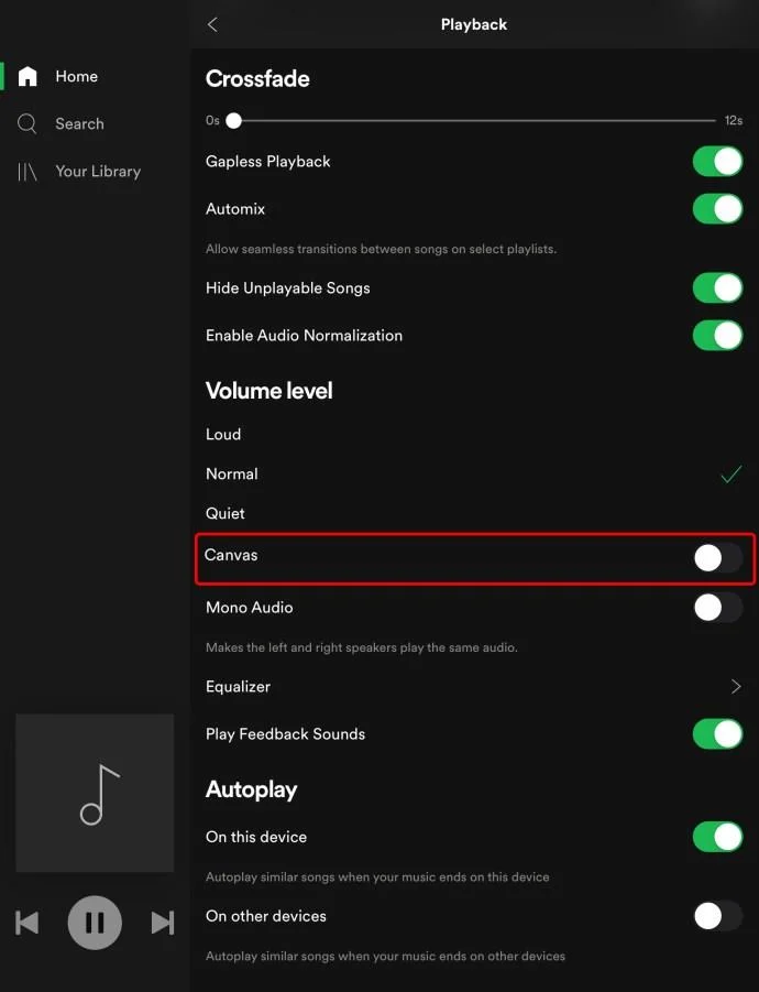 نحوه روشن یا خاموش کردن Canvas در Spotify