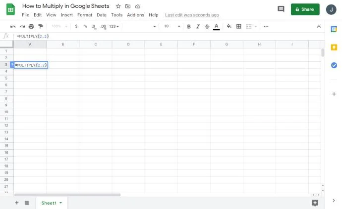 Jak mnożyć w Arkuszach Google