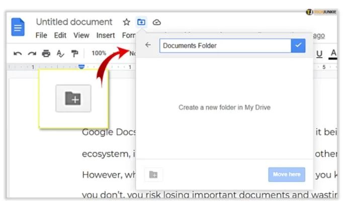 Jak utworzyć folder w Dokumentach Google