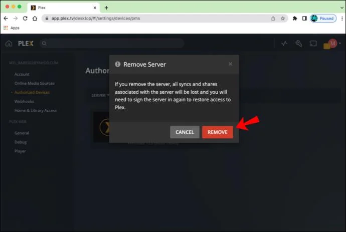 چگونه یک سرور Plex را حذف کنیم
