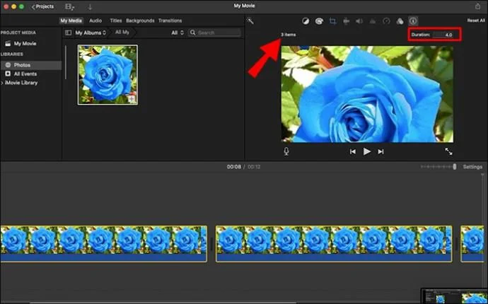 نحوه تغییر مدت زمان همه عکس ها در یک ویدیوی نمایش اسلاید در IMovie