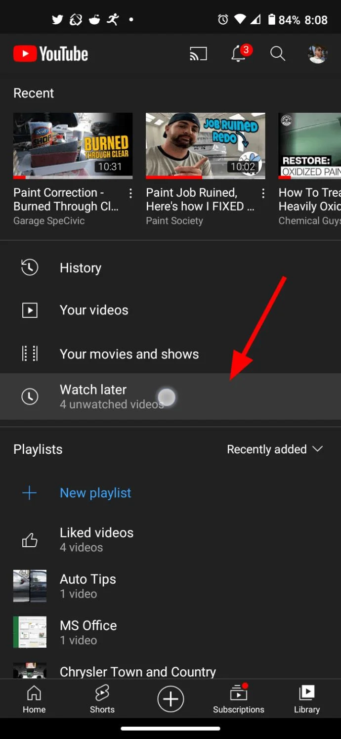 Como excluir todos os vídeos de assistir mais tarde no YouTube