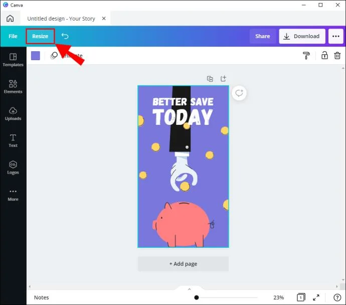 نحوه تغییر به چشم انداز در Canva
