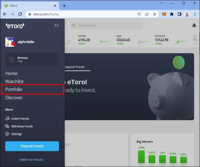 نحوه انتقال به کیف پول از Etoro
