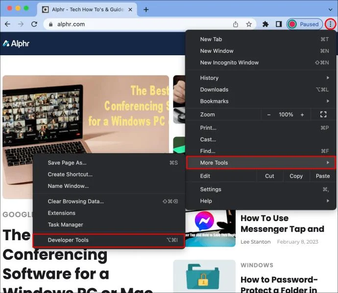 نحوه مشاهده کد HTML در کروم