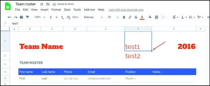 نحوه اضافه کردن نقاط گلوله در Google Sheets