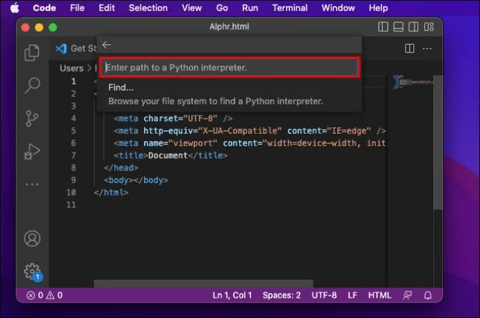 Cómo cambiar el intérprete de Python en VS Code