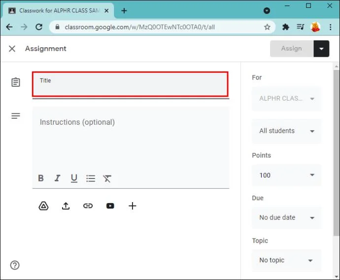 نحوه ایجاد یک تکلیف در Google Classroom