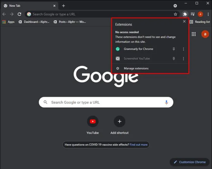 Como fixar extensões na barra do Chrome