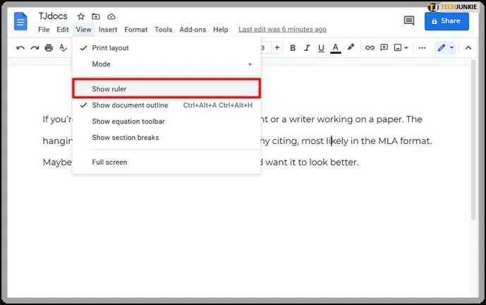 چگونه در Google Docs یک تورفتگی معلق ایجاد کنیم