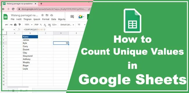 Comment compter les valeurs uniques dans Google Sheets