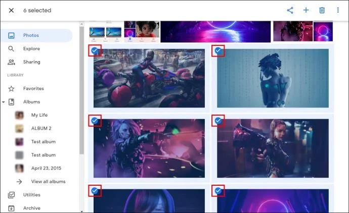 Meerdere foto's selecteren