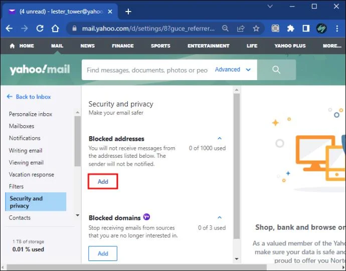 Cara Memblokir Alamat Email Di Yahoo