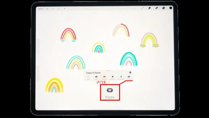 نحوه کپی و چسباندن در Procreate