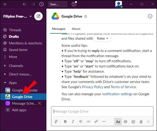 نحوه اتصال Google Drive به Slack