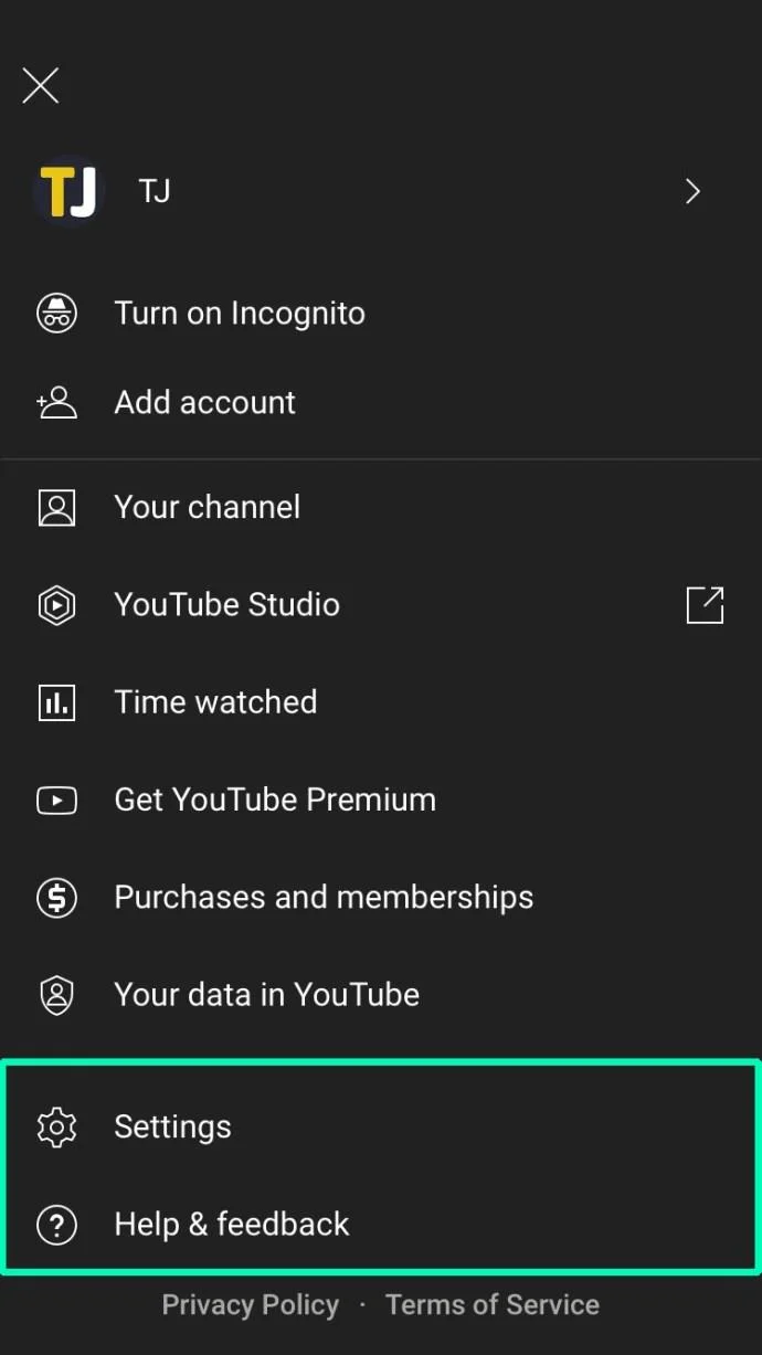Configuración de YouTube en iPhone