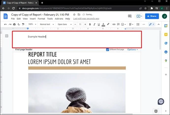 Jak tworzyć różne nagłówki dla różnych stron w Dokumentach Google