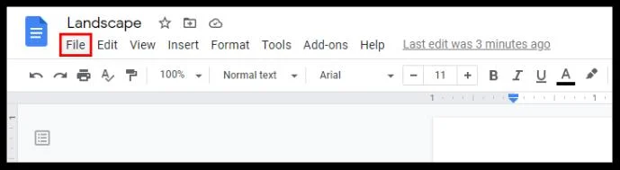 Jak zrobić krajobraz tylko jednej strony w Dokumentach Google