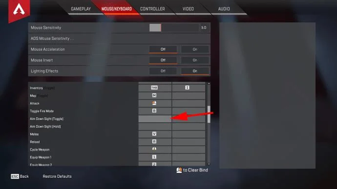 نحوه خاموش کردن Toggle Aim در Apex Legends
