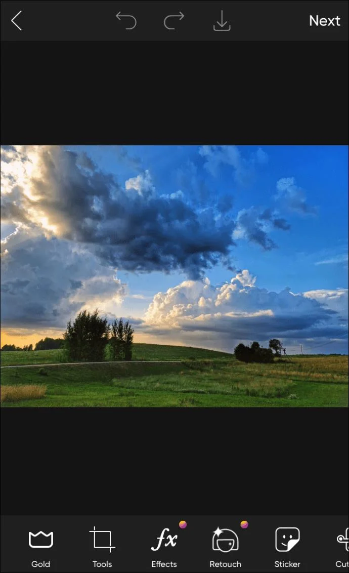 Choix de l'image dans Picsart