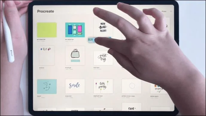 Como selecionar várias camadas no Procreate