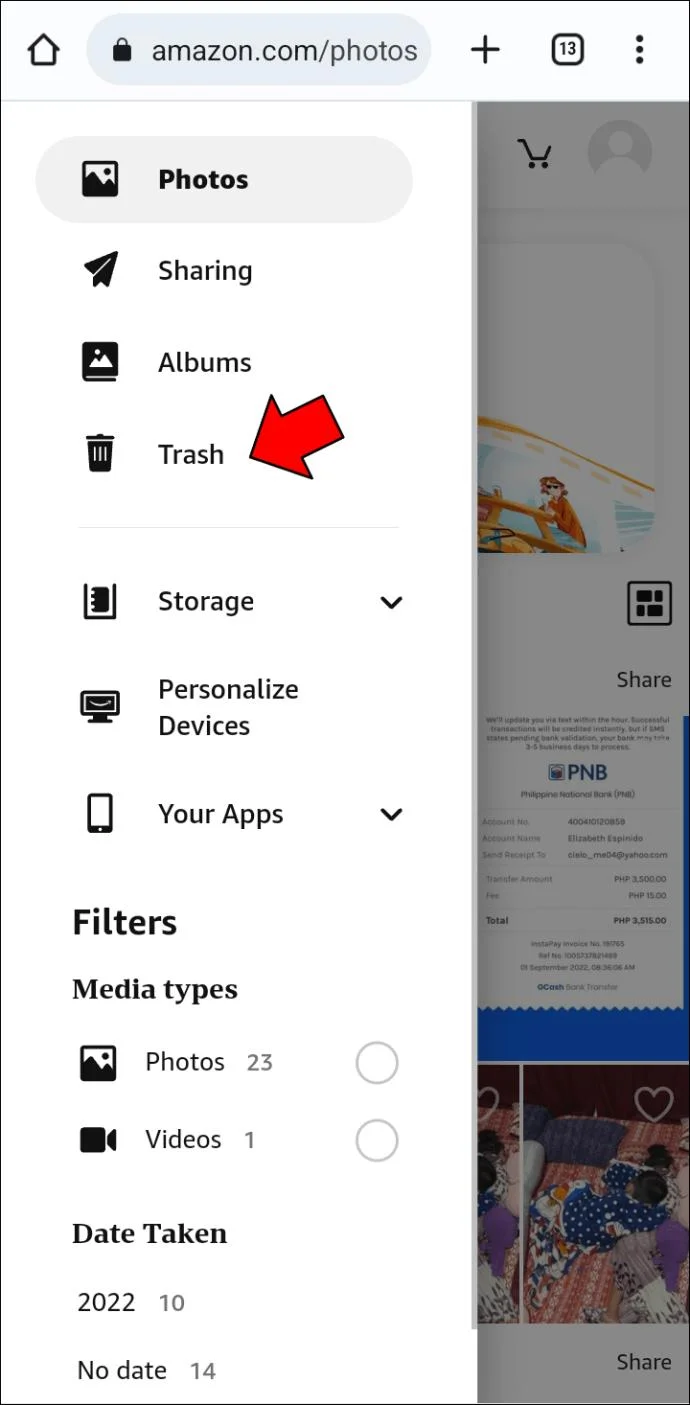 Cara Mengosongkan Sampah Di Foto Amazon