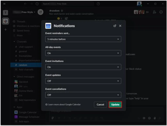 چگونه تقویم گوگل را به Slack اضافه کنیم