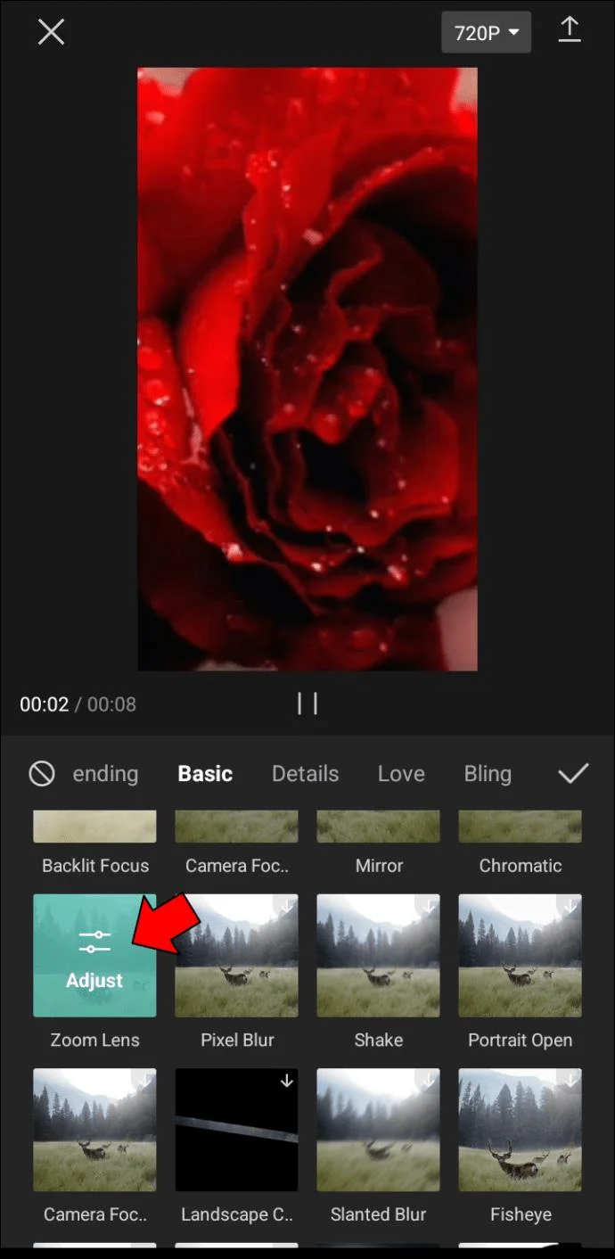 نحوه استفاده از جلوه زوم با CapCut