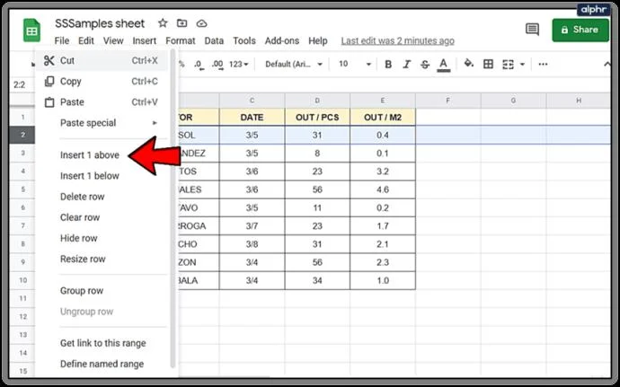 نحوه افزودن و حذف سطرها و ستون ها در Google Sheets