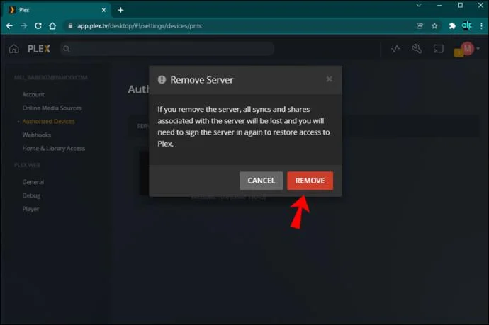 چگونه یک سرور Plex را حذف کنیم