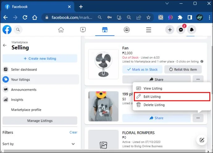 Moet u verwijderen en opnieuw aanbieden op Facebook Marketplace?  Misschien