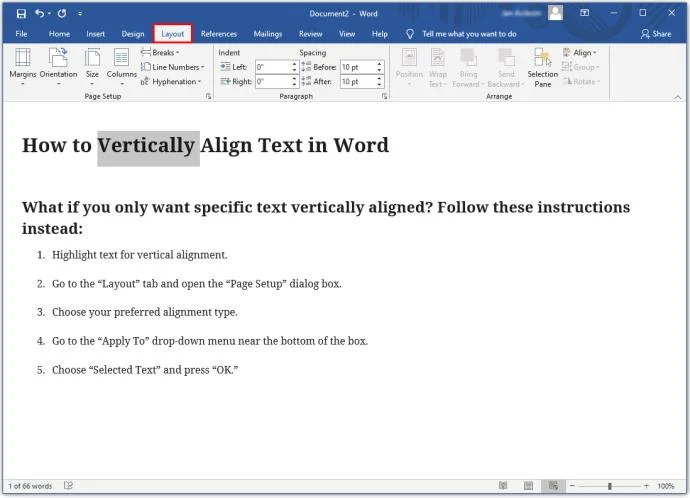 نحوه چرخش متن در Word