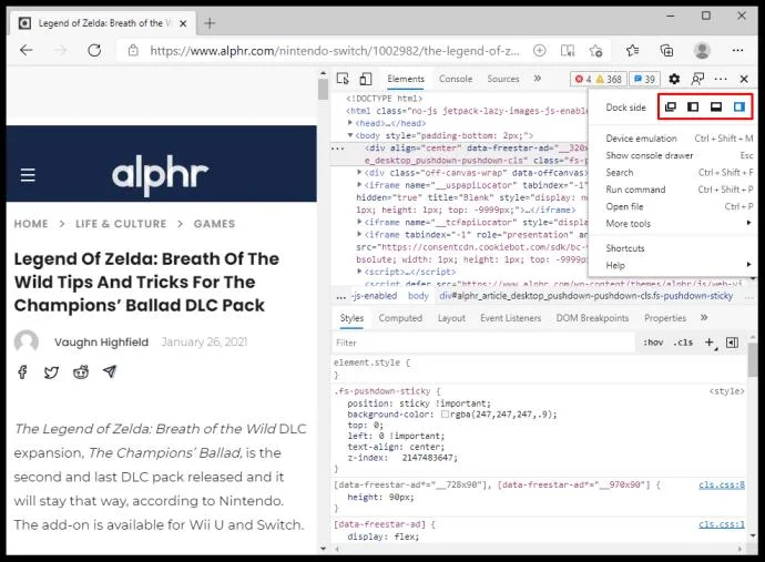 نحوه استفاده از Inspect Element
