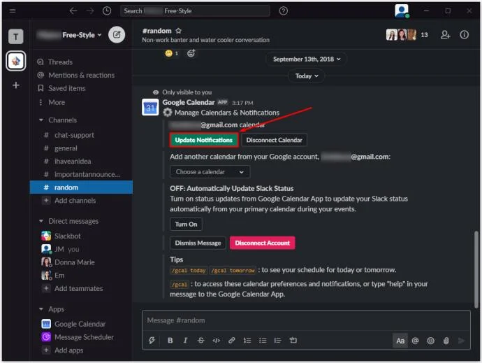 چگونه تقویم گوگل را به Slack اضافه کنیم