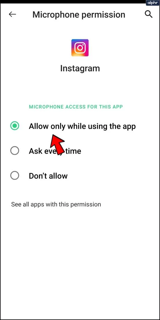 كيفية تمكين الميكروفون في Instagram