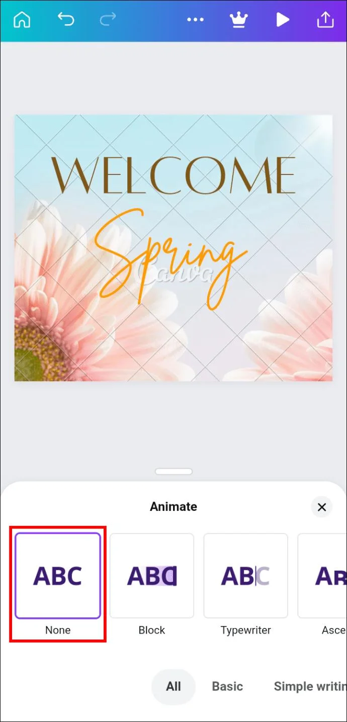 چگونه یک انیمیشن را در Canva حذف کنیم