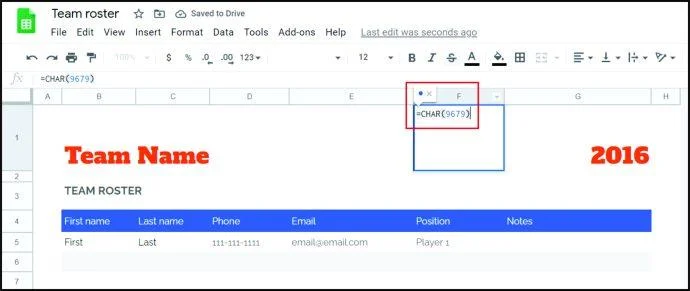 نحوه اضافه کردن نقاط گلوله در Google Sheets