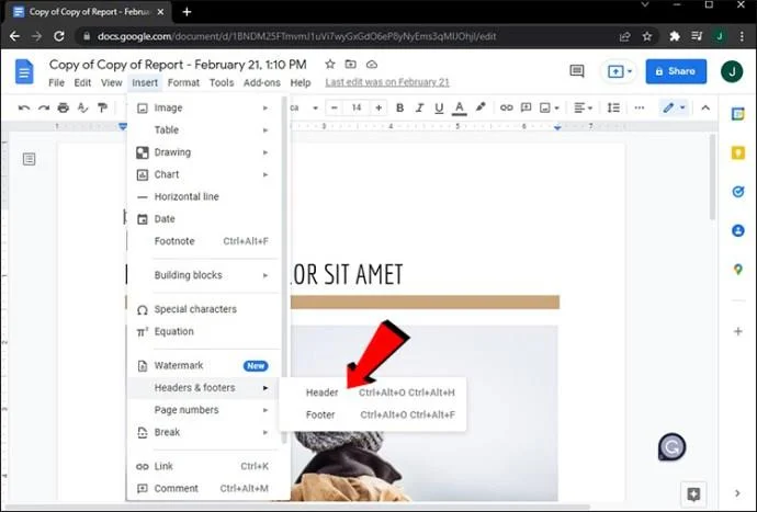 Jak tworzyć różne nagłówki dla różnych stron w Dokumentach Google