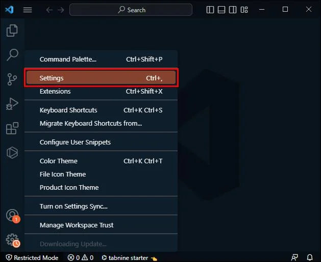 Jak otworzyć Settings.Json w kodzie VS