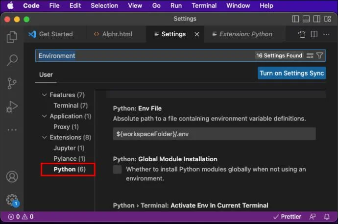 Cómo cambiar el intérprete de Python en VS Code