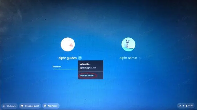 Cómo eliminar una cuenta de un Chromebook