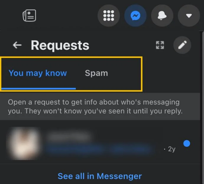 Facebookメッセンジャーでメッセージリクエストを表示する方法