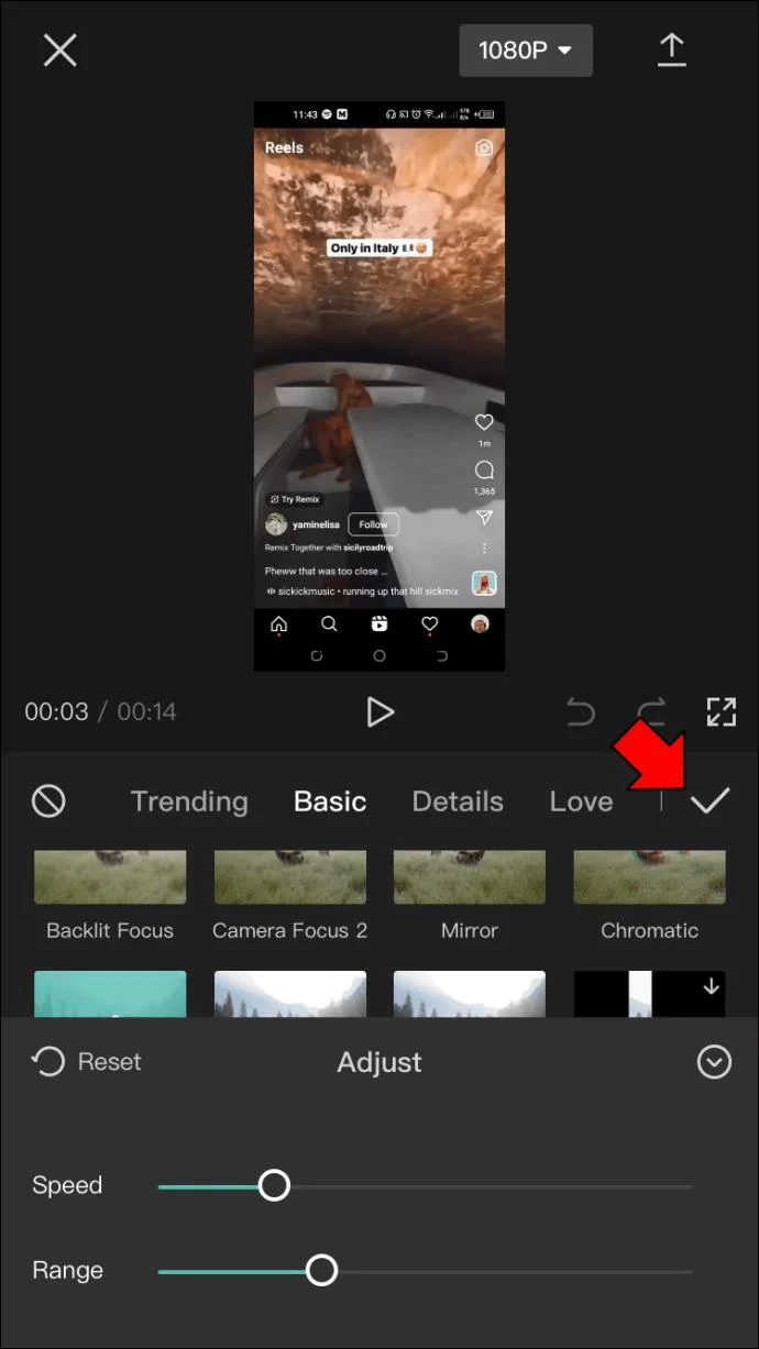 نحوه استفاده از جلوه زوم با CapCut