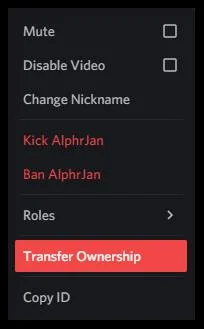 نحوه انتقال مالکیت سرور Discord