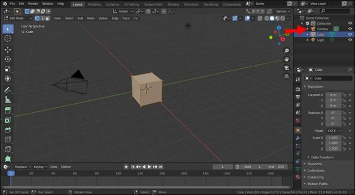 نحوه رفع خطای “No Camera Found In Scene” در Blender